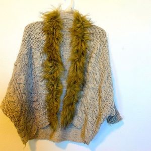 Faux fur cardigan